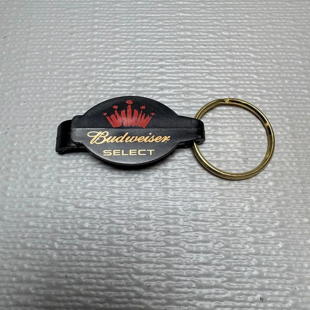 Set of 2 Budweiser Select Bottle Opener Keychain Black Gold Red‎ Crown Logo